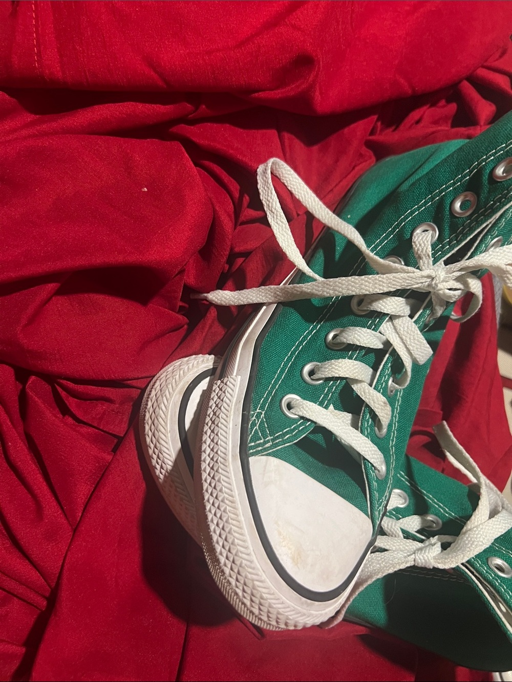 Converse Kids Green High-Top Canvas Sneakers with White Laces